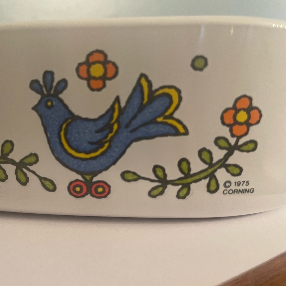 CORNING WARE Country Festival Blue Bird 8x8x13/4
